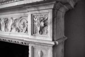 Detail of marble mantel in the parlor, 1800-05